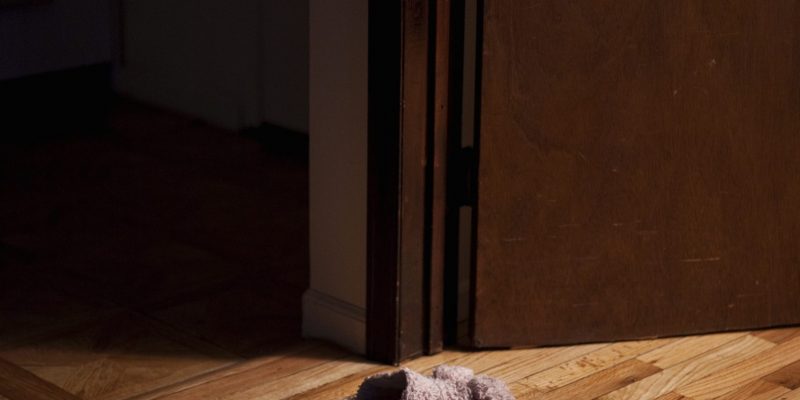 door open and parquet floor at home